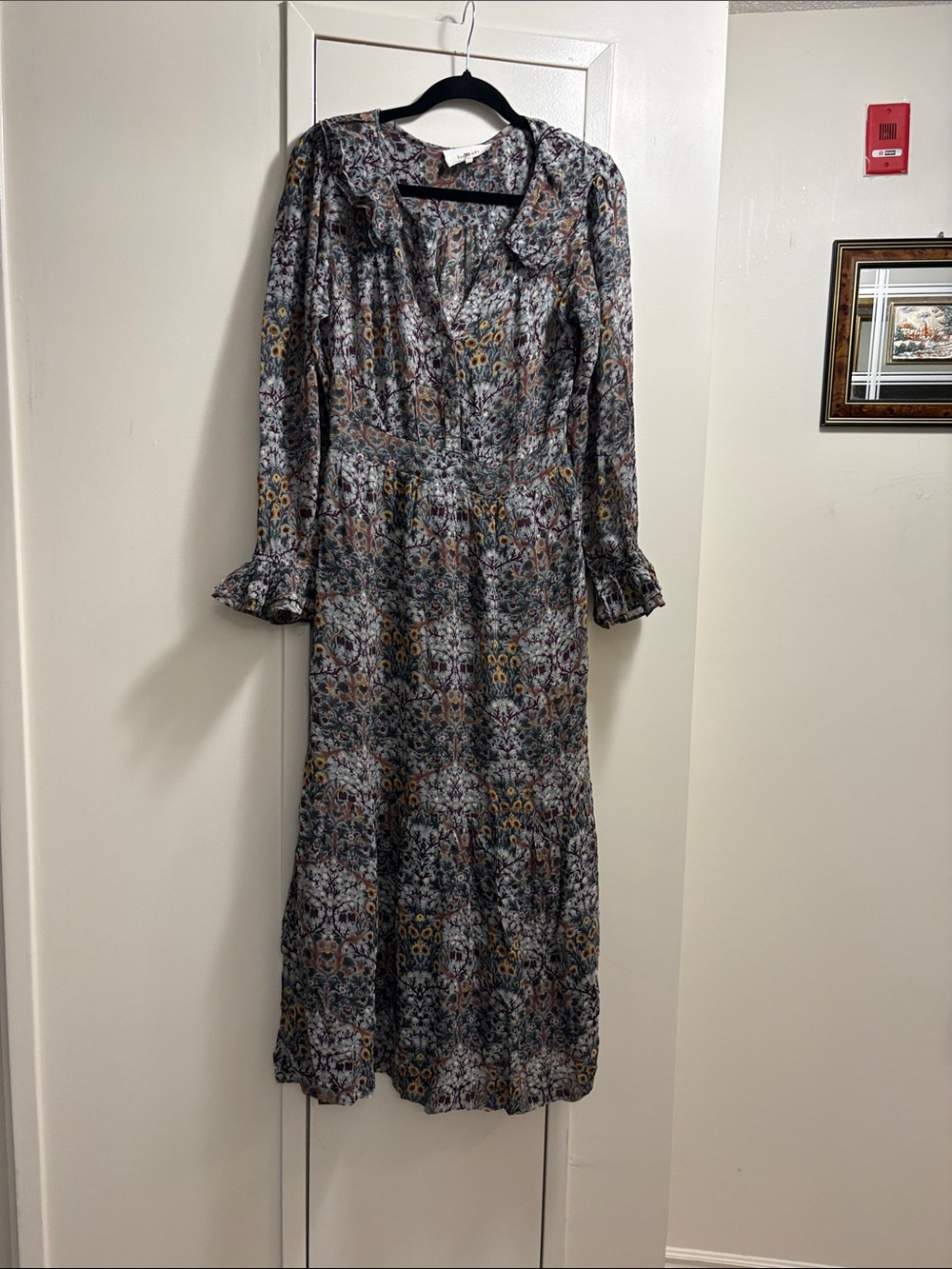 ba & Sh. Floral Long Sleeve Maxi Dress in Multi-colour